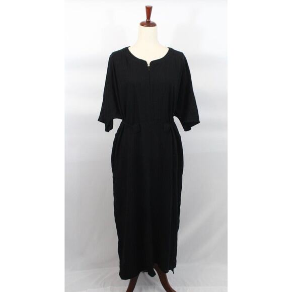 ODDBIRD Co Sz M/L Ruya Tunic Dress Black Viscose Midi NWT - Picture 9 of 13